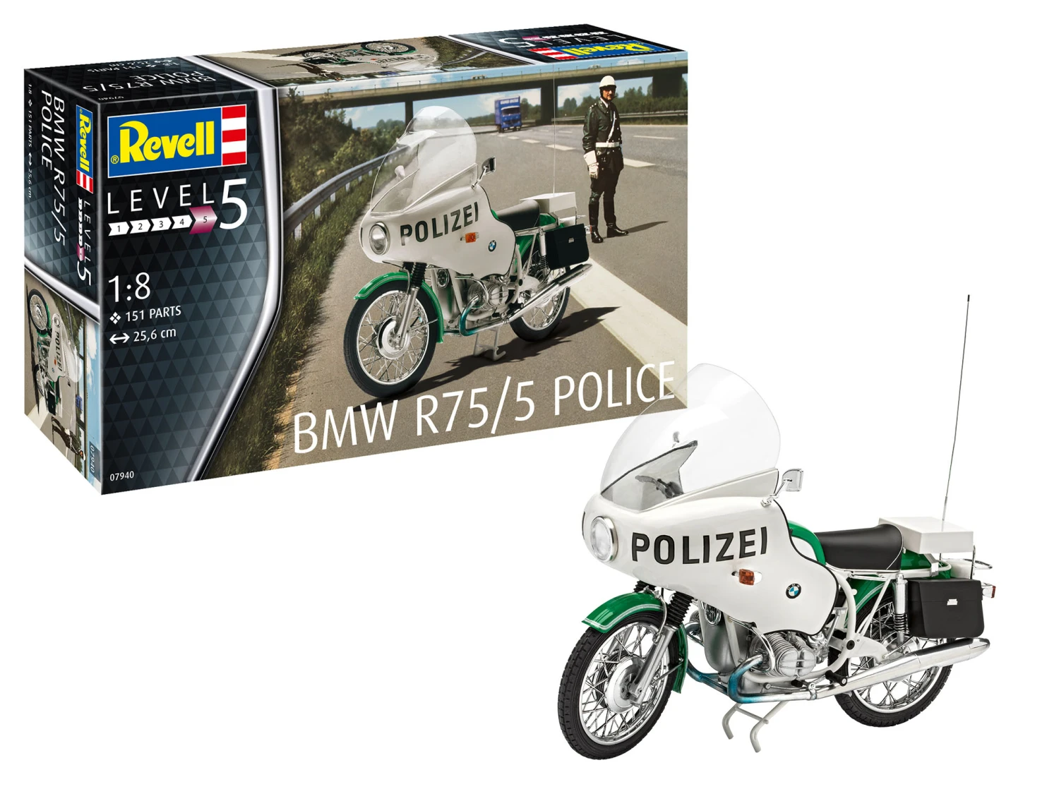 Revell Of Germany BMW R75/5 Police Motorcycle 1:8 Scale - Image 5