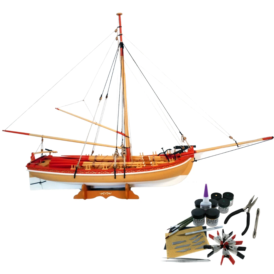Model Shipways 18th Century Armed Longboat 1:24 Scale With Tools & Paint - Image 16