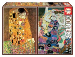 EDUCA BORRAS - 2x1000 PCS. The Kiss & The Maiden, Gustav Klimt Puzzle