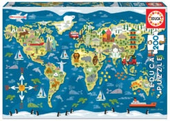 EDUCA BORRAS - 200 PCS. World Map, Sean Sims Puzzle