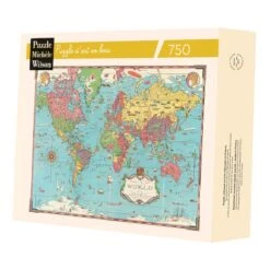 Michele Wilson Puzzles - ILLUSTRATED WORLD MAP - (750)
