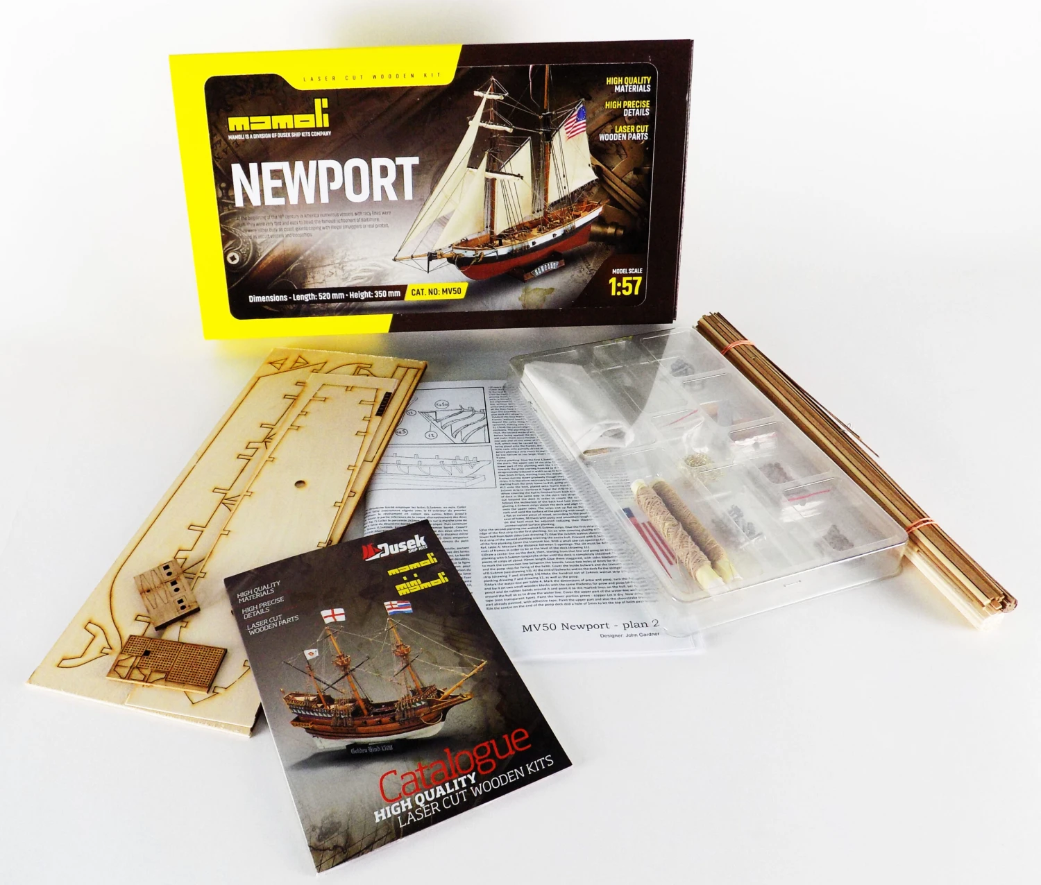 Mamoli MV50 Newport - Wood Plank-On-Frame Ship Model Kit -Length 520 Mm (21"), Height: 350 Mm (14") Scale 1/57 - Image 5