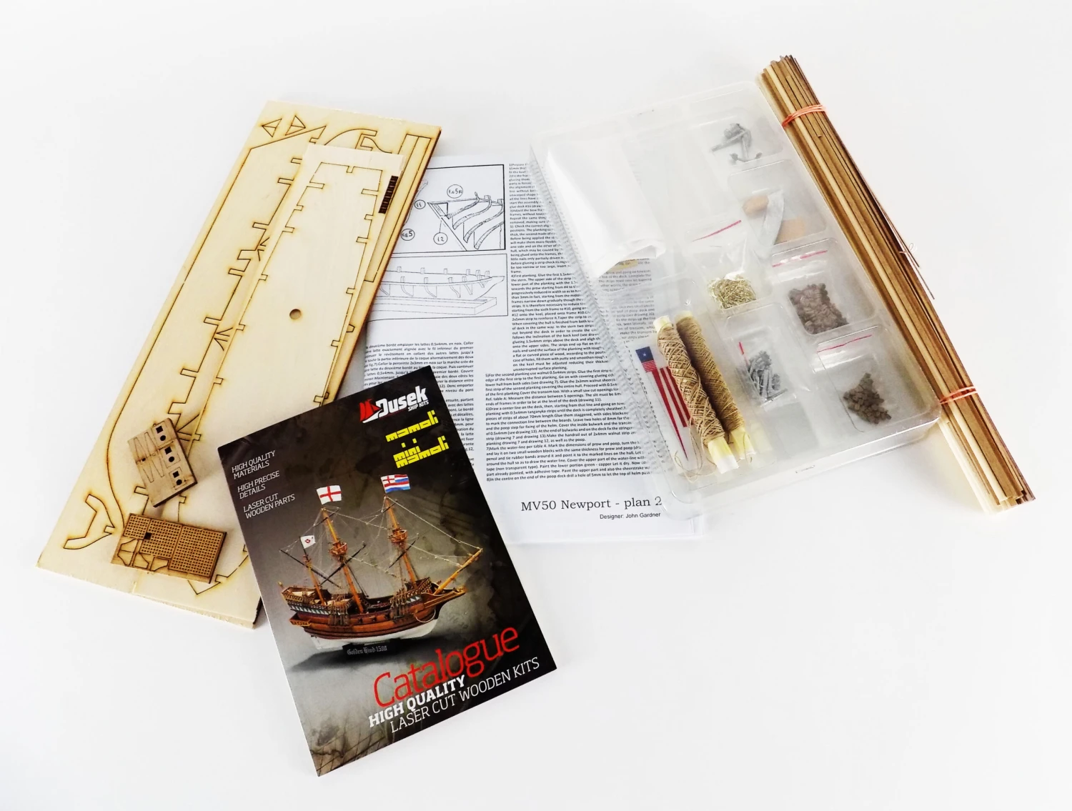 Mamoli MV50 Newport - Wood Plank-On-Frame Ship Model Kit -Length 520 Mm (21"), Height: 350 Mm (14") Scale 1/57 - Image 6