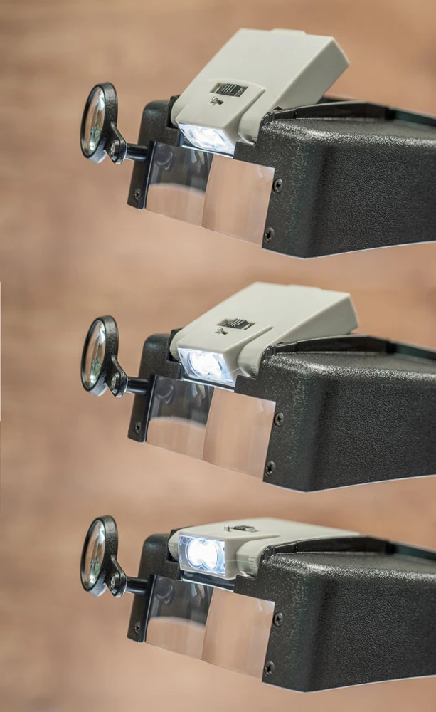 Illuminated Dual Lens Flip-In Head Magnifier, 2 Lenses & Loupe (1.9x , 1.9x , 4.5x) - Image 7