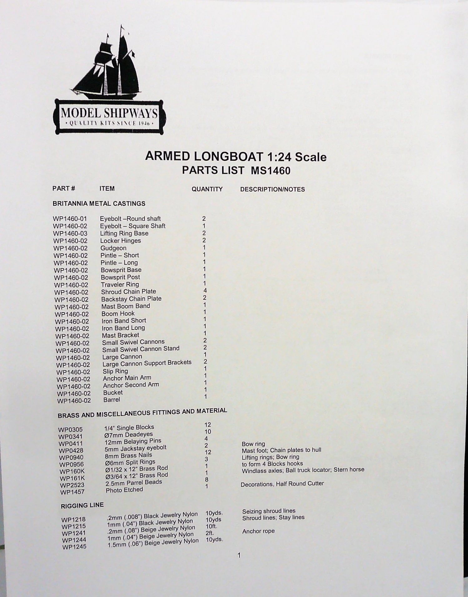 Model Shipways 18th Century Armed Longboat 1:24 Scale With Tools & Paint - Image 15