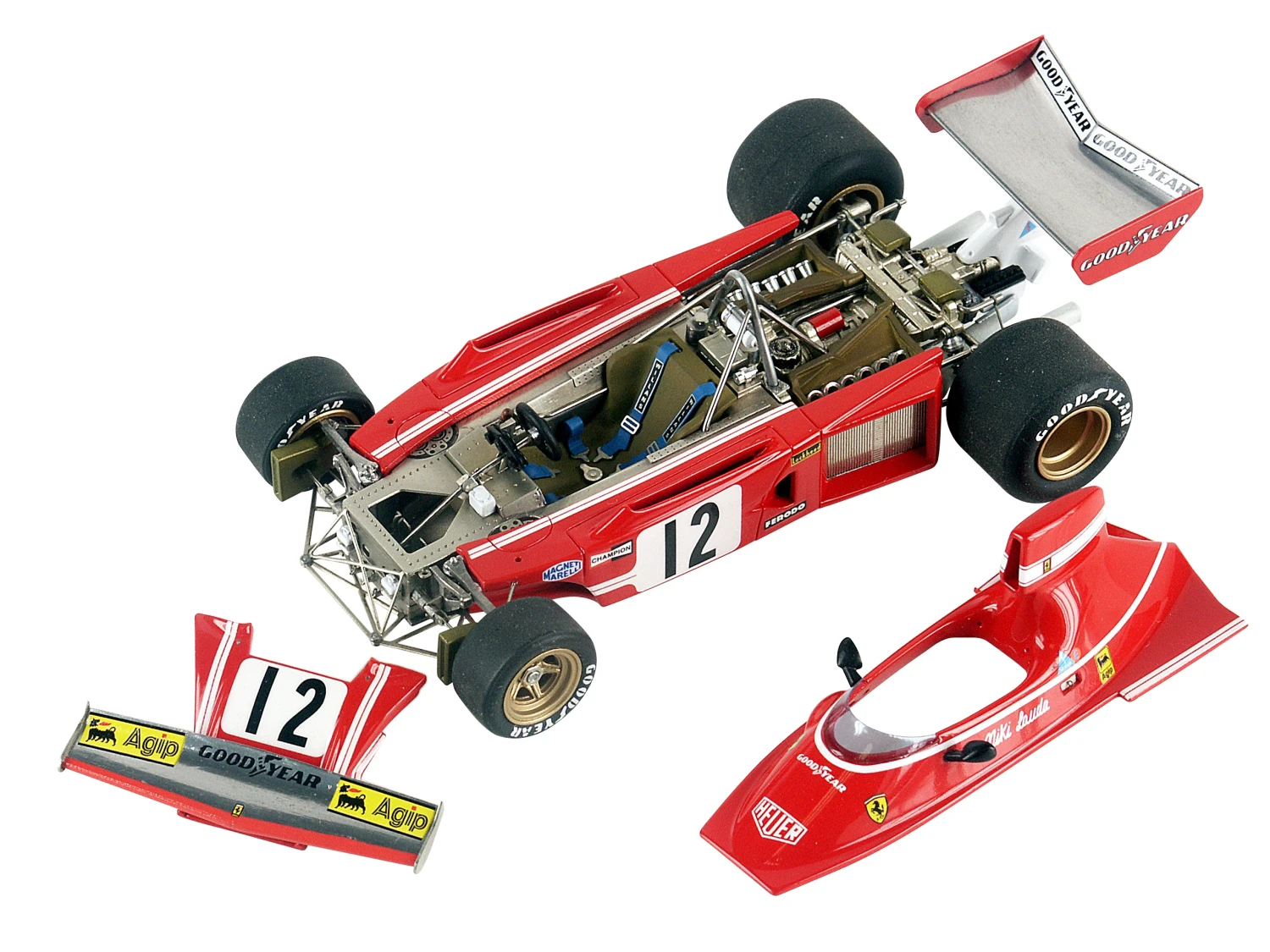 Tameo TMK 355 FERRARI 312 B3 GP Holland 1974 - White Metal Car Kit - Scale 1:43