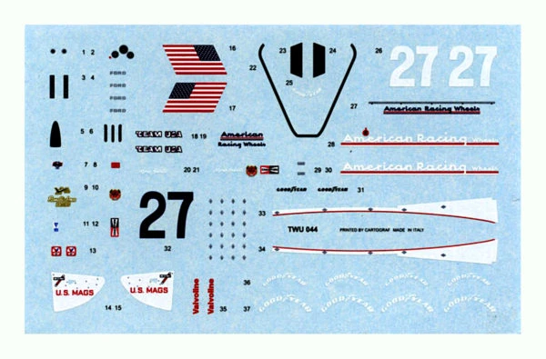 Tameo TWU 044 Parnelli VPJ4B Mario Andretti 1976 US West GP - White Metal Car Kit - Scale 1:43 - Image 2