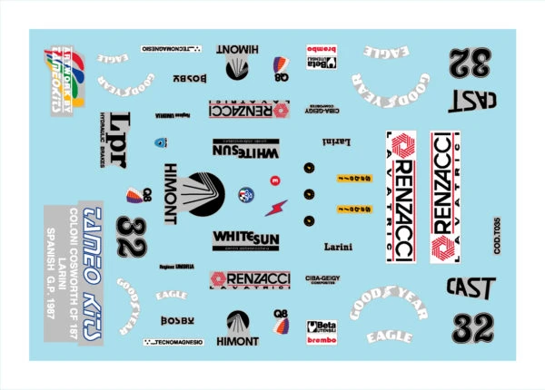 Tameo TMK063 Coloni Cosworth CF187 - 1987 - White Metal Car Kit - Scale 1:43, Made In Italy - Image 2