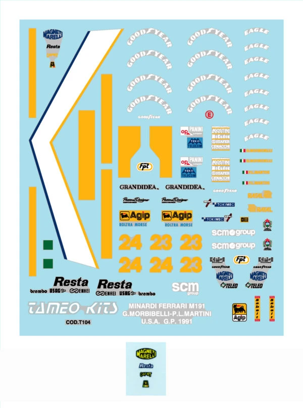 Tameo TMK141 Minardi M-191 - 1991 - White Metal Car Kit - Scale 1:43, Made In Italy - Image 2