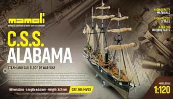 Mamoli MV53 CSS Alabama - Plank On Bulkhead Ship Model Kit Scale 1/120 - Image 2