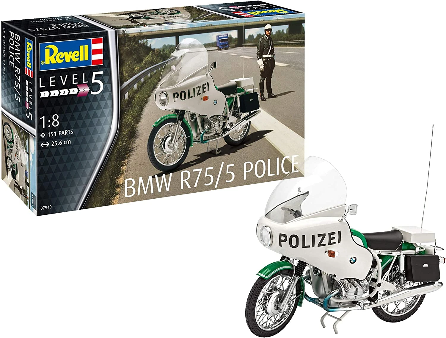 Revell Of Germany BMW R75/5 Police Motorcycle 1:8 Scale - Image 8