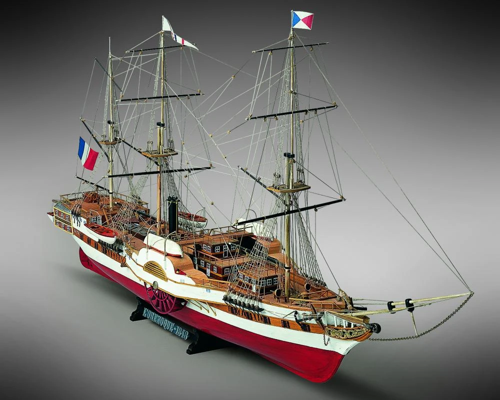 Mamoli MV23 LORENOQUE French Steam And Sail Paddle Wheeler 1/100 Length: 835 Mm, Height:455mm - Image 3