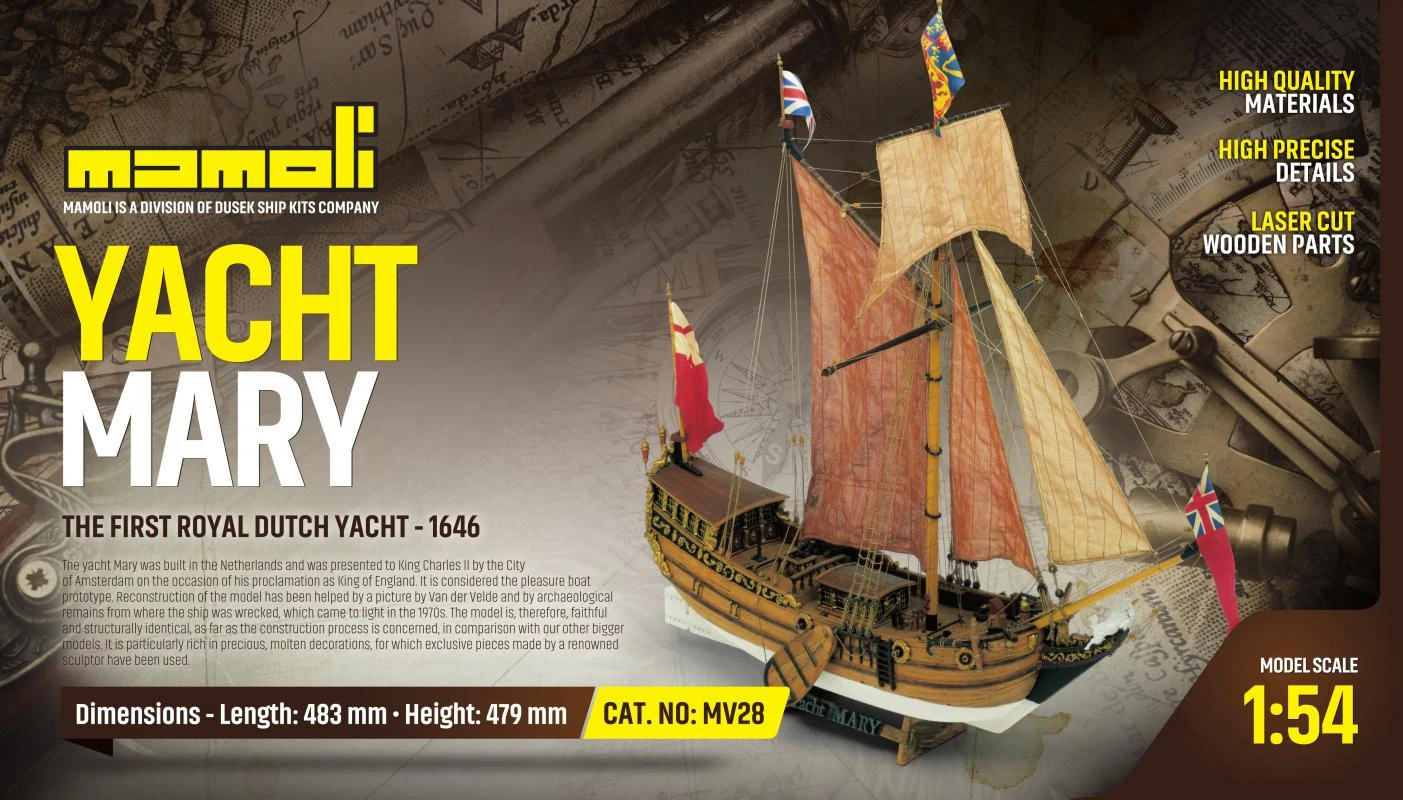 Mamoli MV28 YACHT MARY 1/54 Scale Length: 483 Mm, Height: 479mm - Image 2